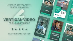 Videohive Vertical Promo Teal Green Video Displays template preview