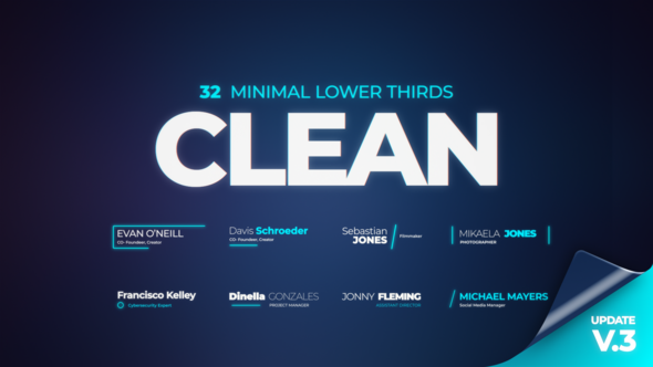 Modern Glow Lower Thirds Video Displays template preview