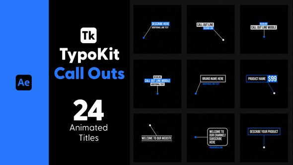 Videohive Typo Kit Call Outs Titles for After Effects Titles template preview