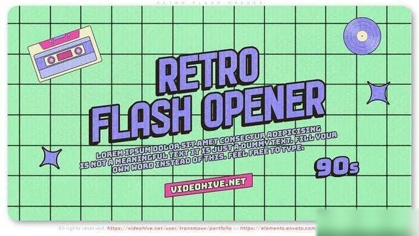 Videohive Retro Flash Opener Openers template preview