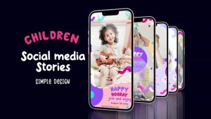 Videohive Happy child social Media Stories Video Displays template preview