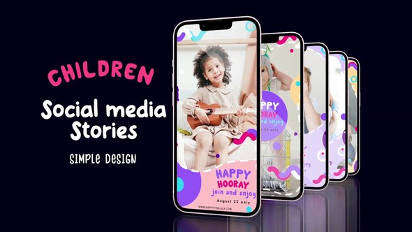 Videohive Happy child social Media Stories Video Displays template preview