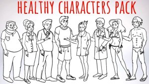 Healhty Lifestyle - Sport, Fitness, Medicine Characters - Doodle Whiteboard Animation Video Displays template preview