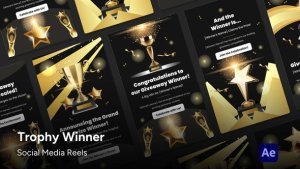 Videohive Social Media Reels - Winner Trophy After Effects Template Product Promo template preview
