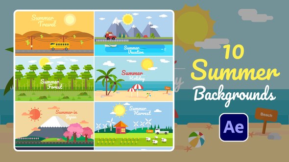 Videohive Summer Background | After Effects Elements template preview