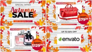 Autumn SALE - Promo Video Displays template preview