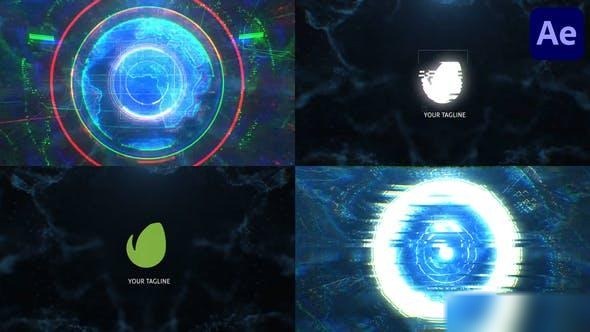 Videohive Planet Glitch Logo for After Effects Logo Stings template preview