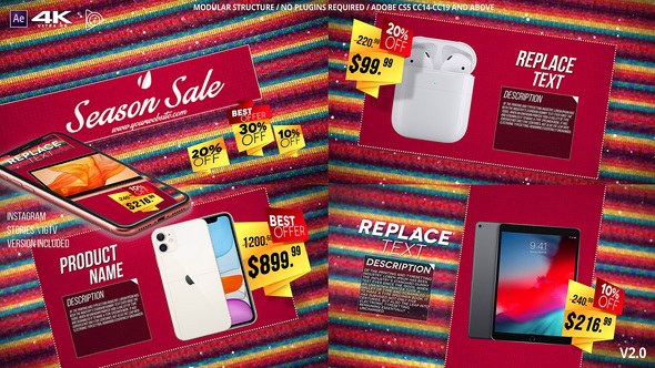 Favorite Season Sales v2.1 Video Displays template preview