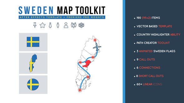 Videohive Sweden Map Toolkit Infographics template preview