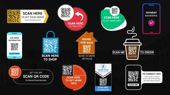 Videohive QR Code Titles & Openers Video Displays template preview