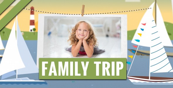 Videohive Family Trip Video Displays template preview