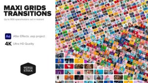 Videohive Maxi Grid Transitions Video Wall 4K Elements template preview
