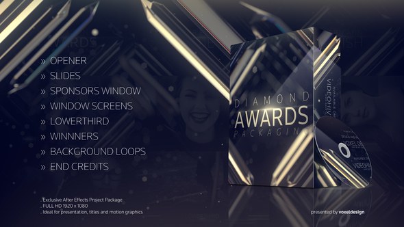 Diamond Awards Packaging Video Displays template preview