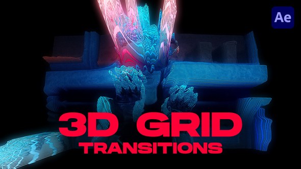 Videohive 3D Grid Transitions | After Effects Elements template preview