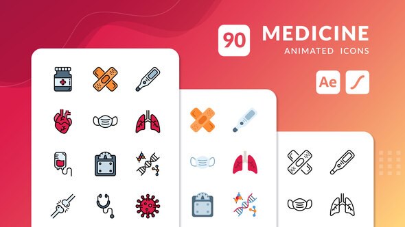 Videohive Medicine Animated Icons | After Effects Elements template preview