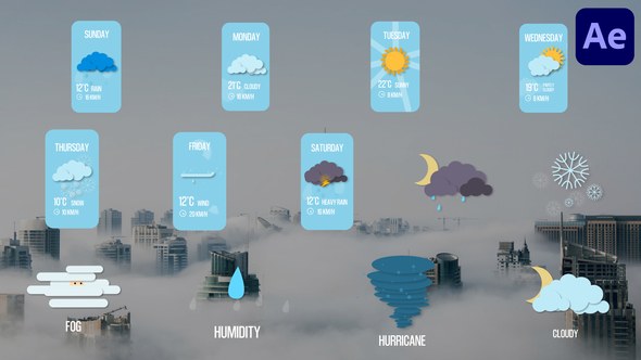 Videohive Weather Forecast Titles for After Effects Titles template preview