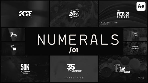 Videohive Numerals 01 Titles template preview