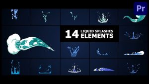 Liquid Splashes Elements | Premiere Pro MOGRT Premiere Pro template preview