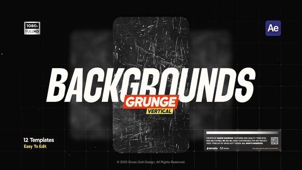 Videohive Vertical Grunge Backgrounds Elements template preview