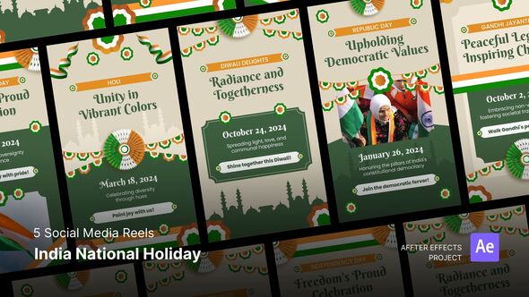 Videohive Social Media Reels - India National Holiday After Effects Template Product Promo template preview