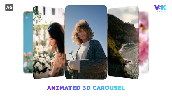 Videohive Animated 3D Carousel | After Effects Video Displays template preview