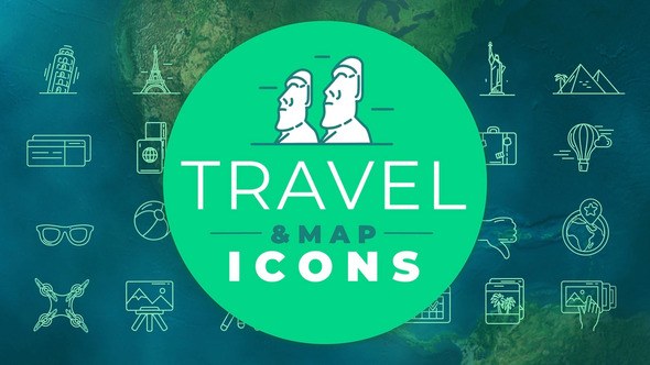 Videohive Travel & Map Icons Elements template preview