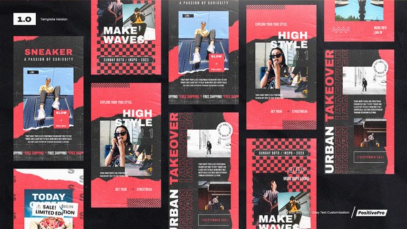 Videohive Dawn Streetwear Instagram Stories Video Displays template preview