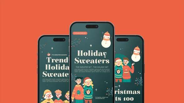 Videohive Vertical Sweater Season Promo Video Displays template preview