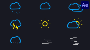Videohive Weather Line Icons Pack for After Effects Elements template preview