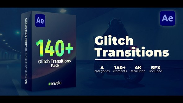 Videohive Glitch Transitions 43601069 Elements template preview