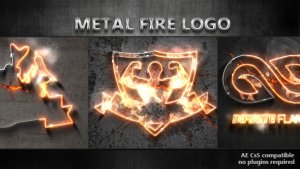 Metal Fire Logo Video Displays template preview