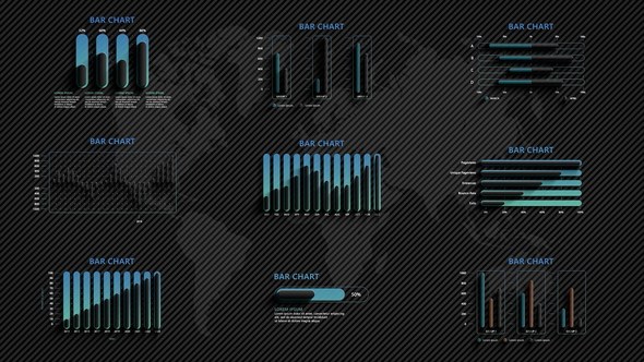 Infographic Bar Charts | MOGRT Premiere Pro template preview