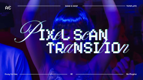 Videohive Pixel Scan Transition Elements template preview