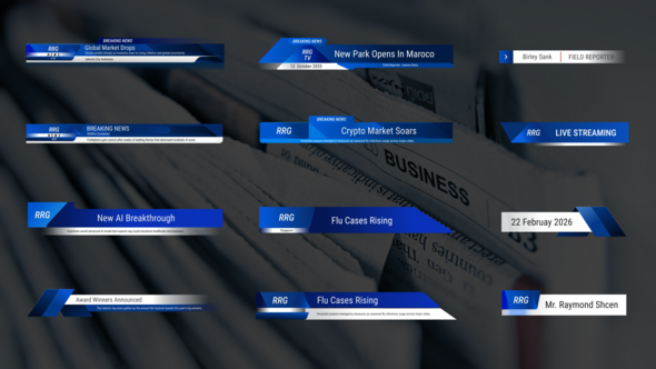 Videohive Modern News Lower Thirds Elements template preview
