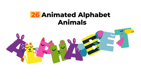 Videohive 26 Animated Alphabet Animals Elements template preview