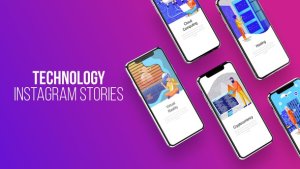 Instagram Stories About Technology Video Displays template preview