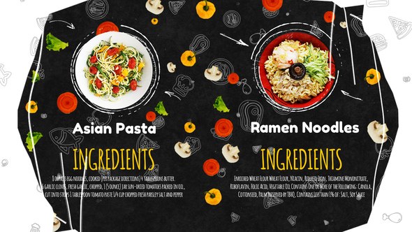 Recipes Menu Slideshow Video Displays template preview