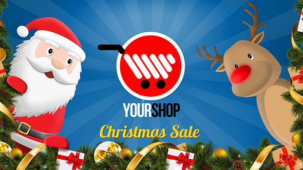 Videohive Christmas Commercial with Santa & Reindeer Product Promo template preview