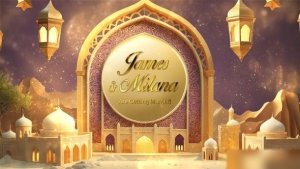 Videohive Royal Muslim Wedding Invitation Card Openers template preview