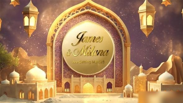 Videohive Royal Muslim Wedding Invitation Card Openers template preview