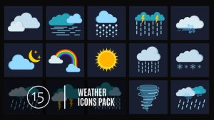 15 Weather Icons Pack Video Displays template preview