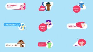 Videohive funny youtuber lower thirds character Elements template preview