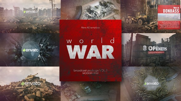 World War Broadcast Package vol.3 Video Displays template preview