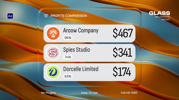 Videohive Glass Infographic Widget Infographics template preview