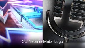 Videohive Neon And Metal Logo Intro Logo Stings template preview