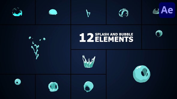 Videohive Splash And Bubble Elements for After Effects Elements template preview