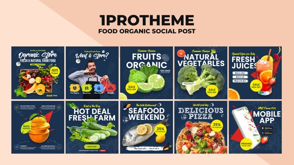 Videohive Food Organic Instagram Post V10 Product Promo template preview