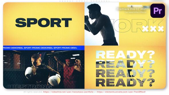 Energy Sport Demo Reel Premiere Pro template preview