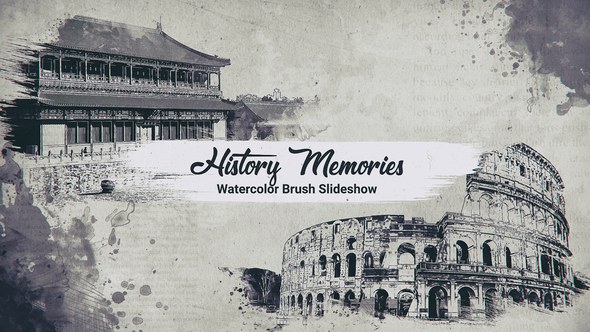 Videohive History Memories // Watercolor Brush Slideshow Openers template preview