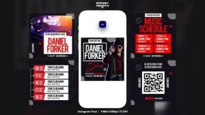 Videohive DJ tours party Instagram Post Template Openers template preview